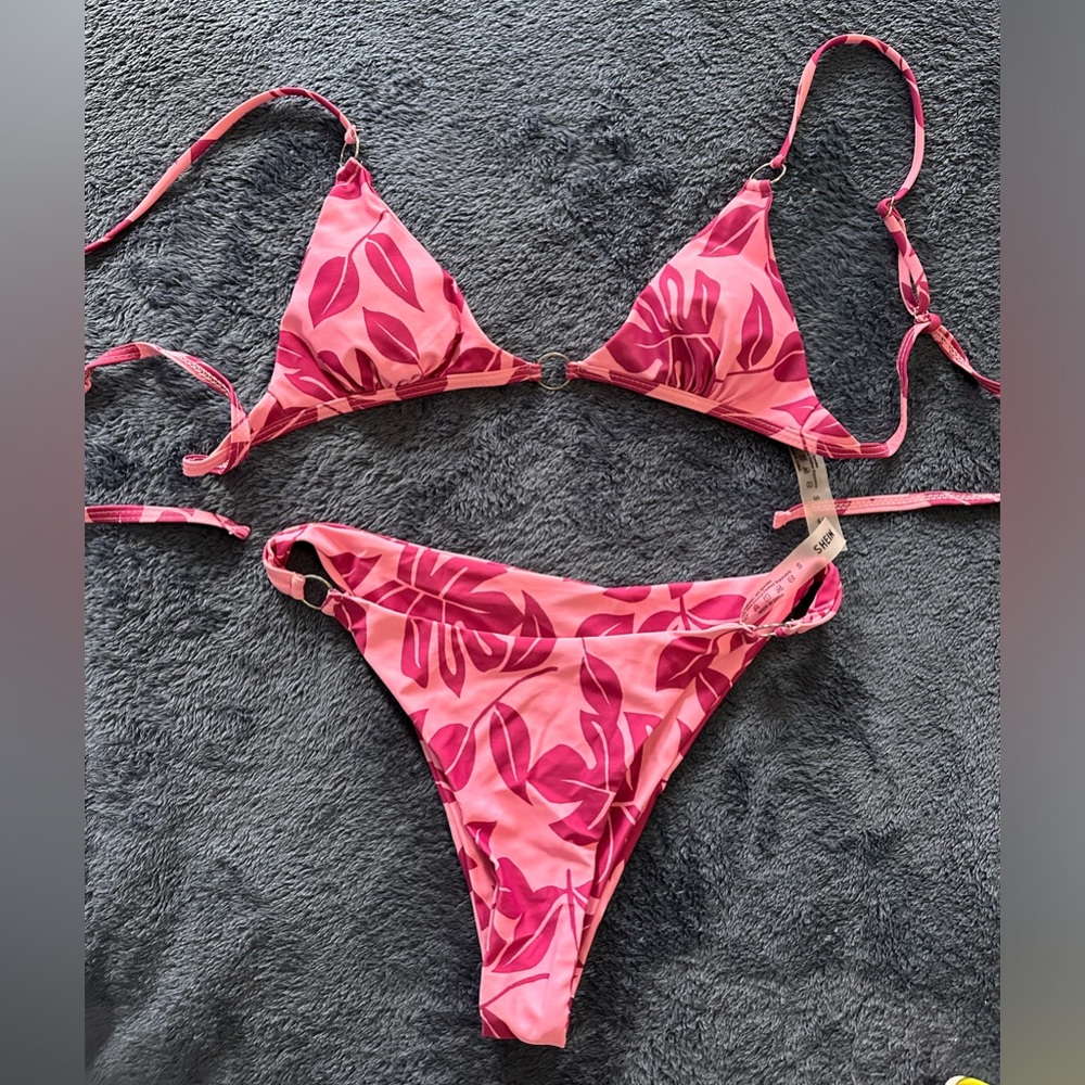 Pink floral bikini, never worn